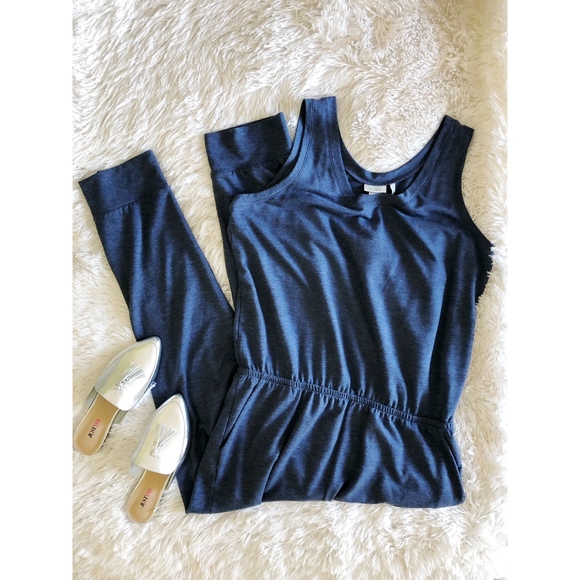 LOGO Pants - LOGO LOUNGE blue french terry sleeveless jumpsuit